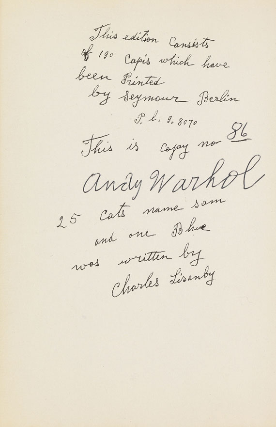 Andy Warhol - 25 Cats name[d] Sam and one Blue Pussy - Weitere Abbildung