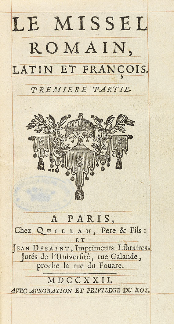  Einbände - Le missel romain. 1722. 4 Bde. - Weitere Abbildung