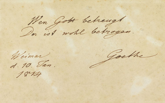 Johann Wolfgang von Goethe - 1 Autograph. 1814