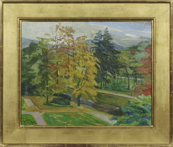 Wilhelm Trübner - Blick auf die Lichtenthaler Allee in Baden-Baden - Rahmenbild