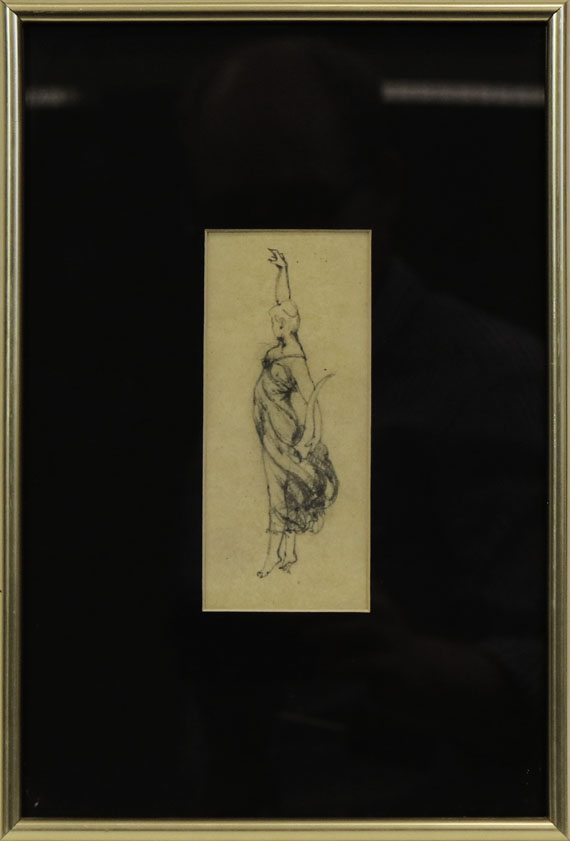 Anton von Werner - Allegorische Frauenfigur mit Füllhorn (Skizzenblatt) - Rahmenbild