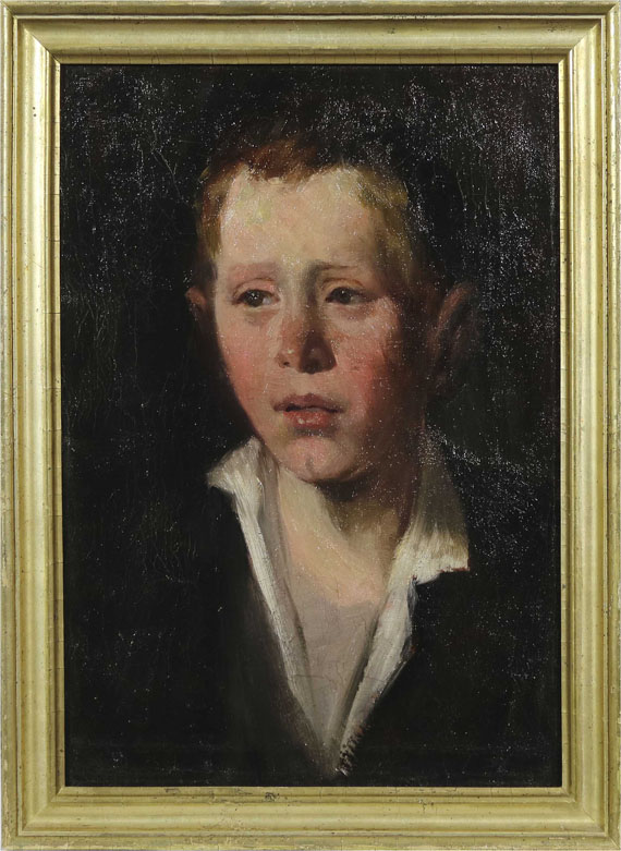 Wilhelm Leibl - Umkreis - Brustbild eines Knaben - Rahmenbild