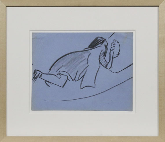 Ernst Ludwig Kirchner - Mädchen mit Katze - Rahmenbild