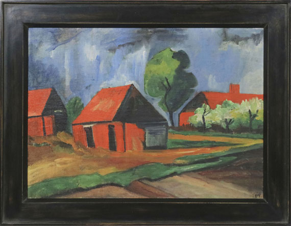 Hermann Max Pechstein - Rote Häuser - Rahmenbild