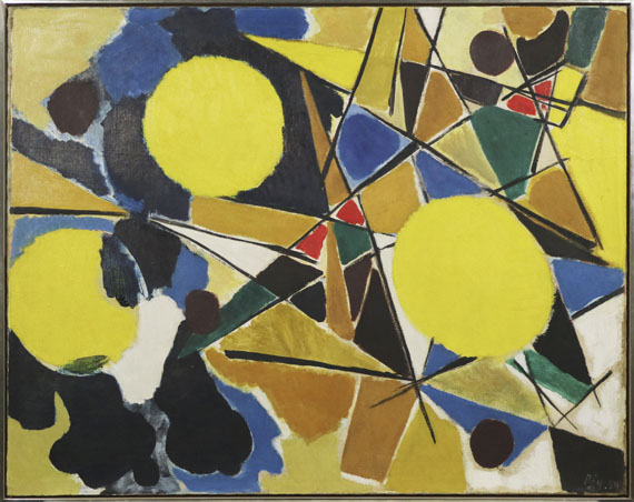 Ernst Wilhelm Nay - Drei gelbe Scheiben - Rahmenbild