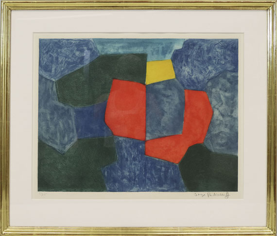 Poliakoff - Composition verte, bleue, rouge et jaune