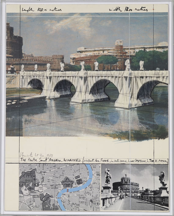 Christo - The Ponte Sant Angelo, wrapped/ Project for Rome