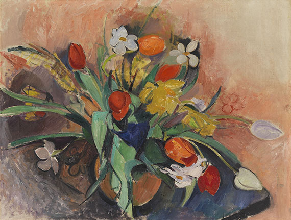 Rudolf Levy - Vase mit Tulpen und Narzissen