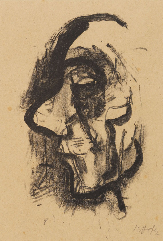 Karl Hofer - Konvolut: Mädchenakt. Weiblicher Halbakt mit aufgestütztem Kopf - Weitere Abbildung