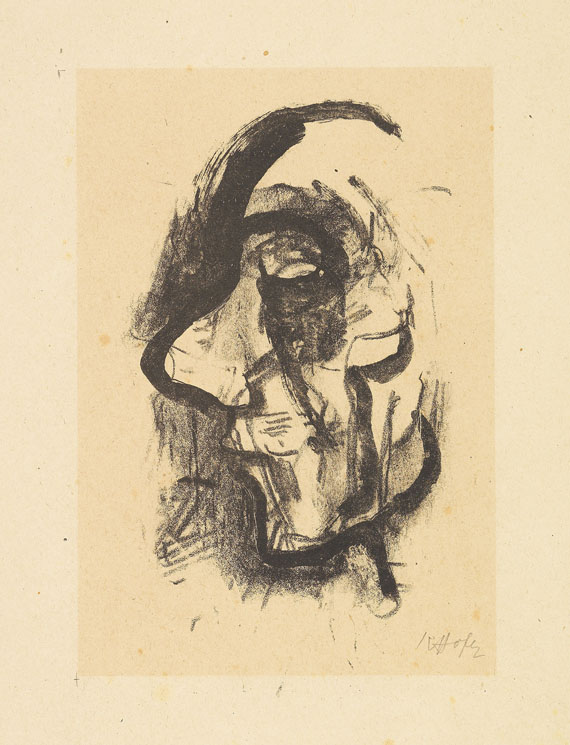 Karl Hofer - Konvolut: Mädchenakt. Weiblicher Halbakt mit aufgestütztem Kopf - Weitere Abbildung