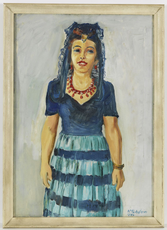 Hermann Max Pechstein - Bildnis Freda Wermel in spanischer Tracht - Rahmenbild