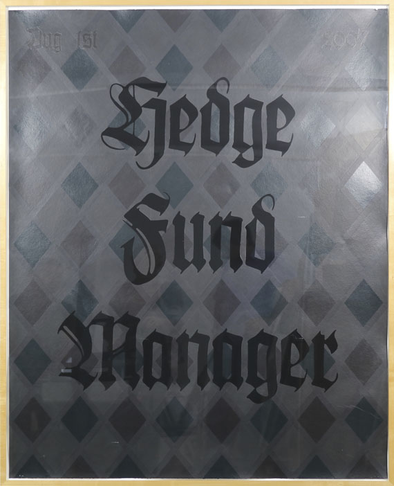 Keith Tyson - Studio Wall Drawing: Aug 1st 2007 Hedge Fund Manager - Rahmenbild