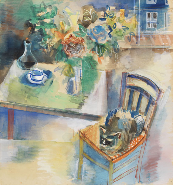 Jean Dufy - Sieste du chat dans l´atelier