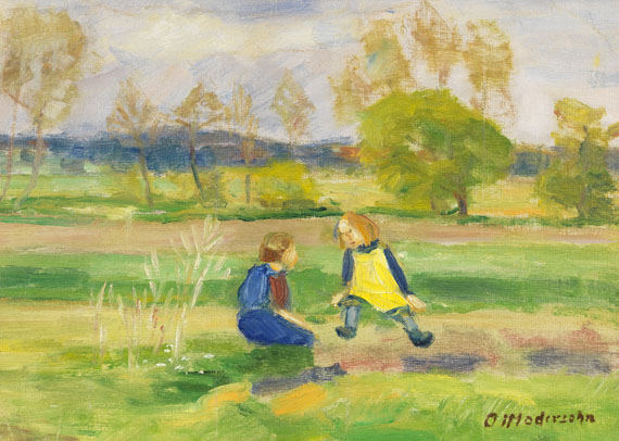 Otto Modersohn - Spielende Kinder