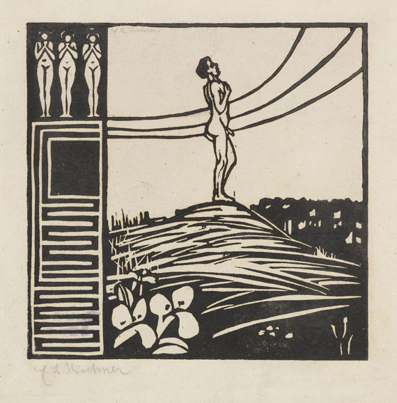 Ernst Ludwig Kirchner - Männliche Figur auf einem Berg (Die Sehnsucht)