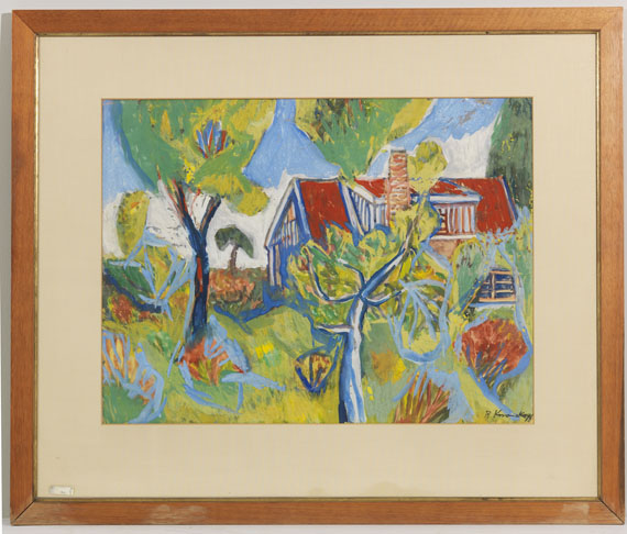 Bruno Krauskopf - Gehöft hinter Bäumen - Rahmenbild