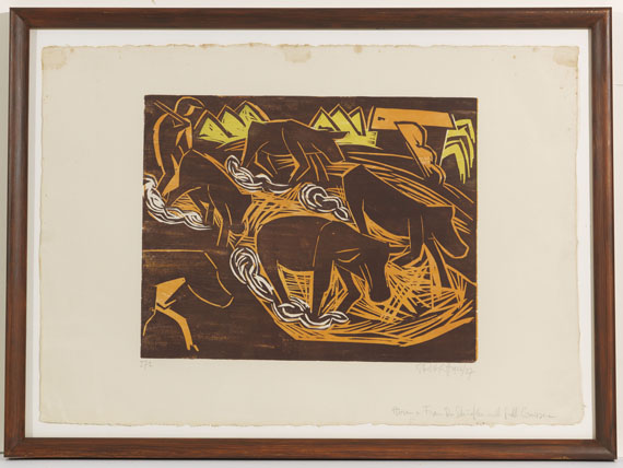 Karl Schmidt-Rottluff - Heimkehrende Kühe - Rahmenbild