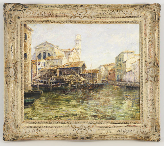 Otto Pippel - Alte Schiffswerft in Venedig - Rahmenbild