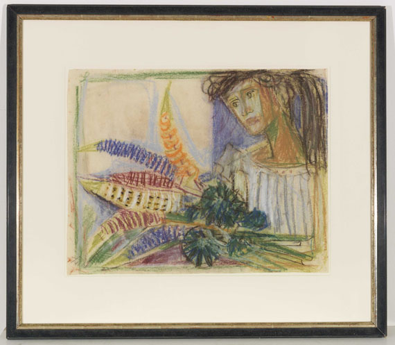 Otto Dix - Mädchen mit Blumen - Rahmenbild