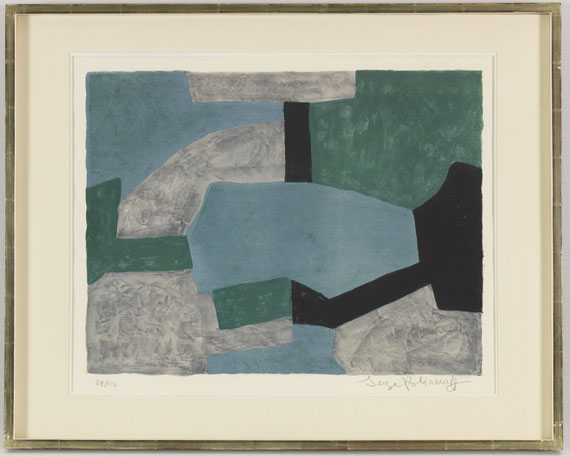 Serge Poliakoff - Composition grise, verte et bleue - Rahmenbild