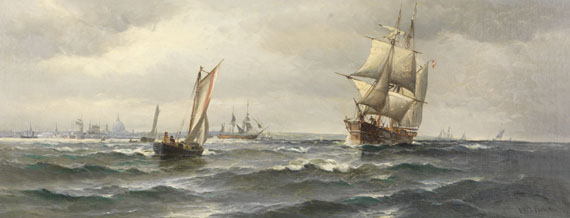 Vilhelm Bille - Segelschiffe vor Kopenhagen
