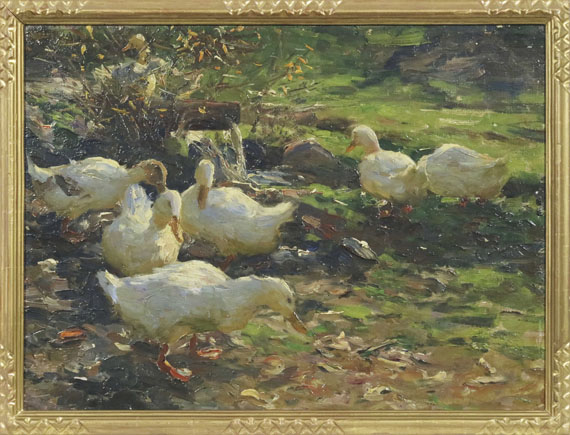 Alexander Koester - Enten am Brünnele - Rahmenbild