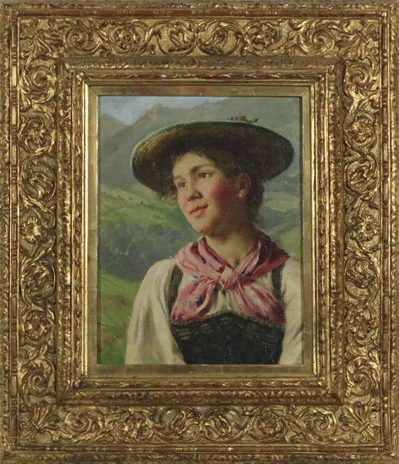 Emil Rau - Mädchen in alpenländischer Tracht - Rahmenbild