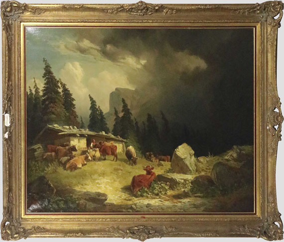 Friedrich Voltz - Gewitter im Gebirge - Rahmenbild