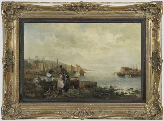 Emile Rovier - Am Strand des Fischerdorfes - Rahmenbild