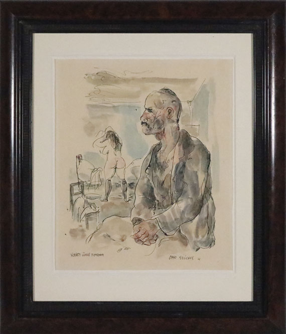 Otto Griebel - Vater und Tochter - Rahmenbild