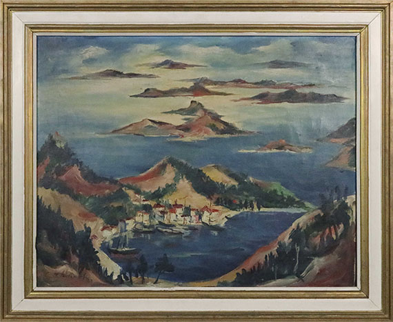 Franz Heckendorf - Südliche Küstenlandschaft - Rahmenbild