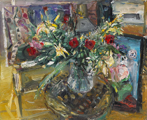 Bernhard Heisig - Atelierstillleben mit Blumenbouquet