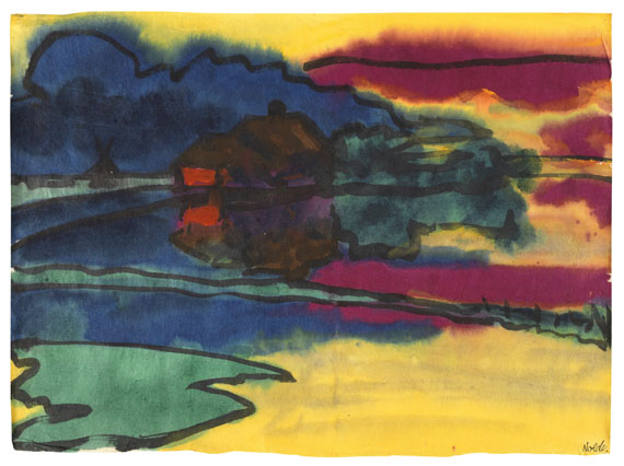 Emil Nolde - Landschaft um Utenwarf (Wiedau-Niederung mit Hof Petersen)