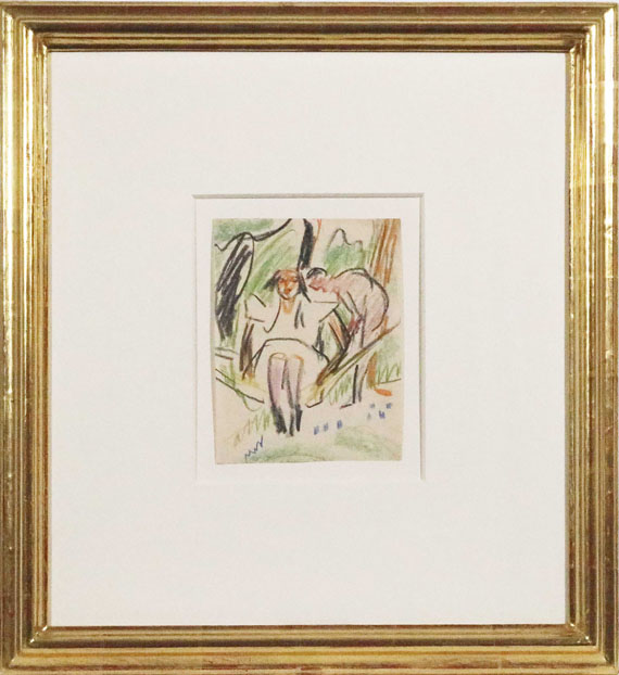 Ernst Ludwig Kirchner - Fränzi in der Hängematte - Rahmenbild
