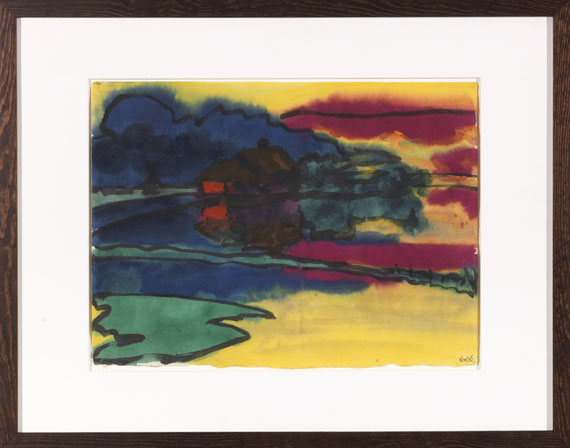 Emil Nolde - Landschaft um Utenwarf (Wiedau-Niederung mit Hof Petersen) - Rahmenbild