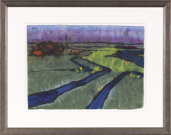 Emil Nolde - Marschlandschaft (Wiedau-Niederung um Utenwarf) - Rahmenbild