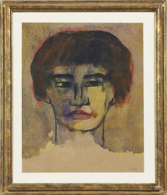 Emil Nolde - Frauenkopf (mit kurzem Haar) - Rahmenbild