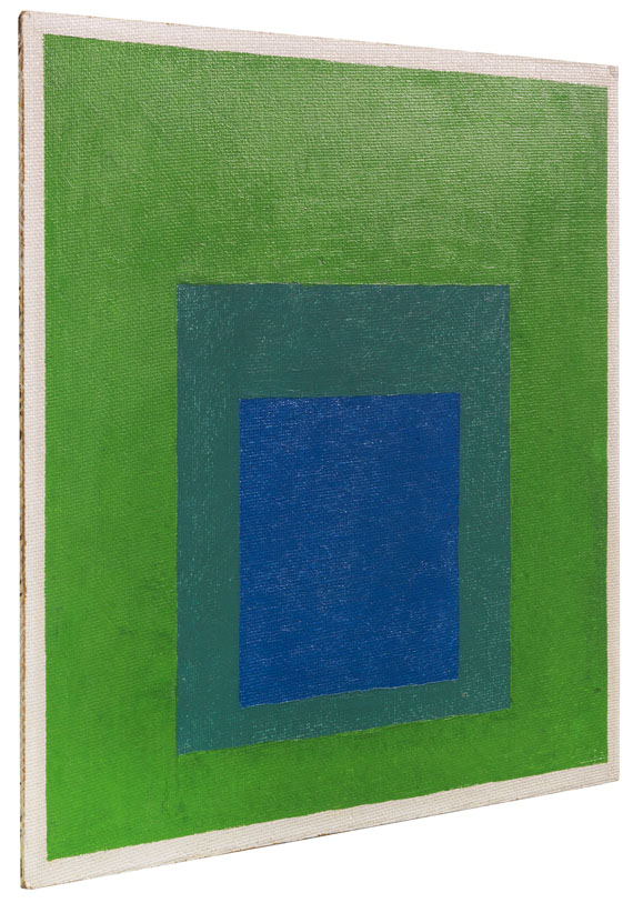 Josef Albers - Squares: Blue and Cobalt Green in Cadmium Green - Weitere Abbildung