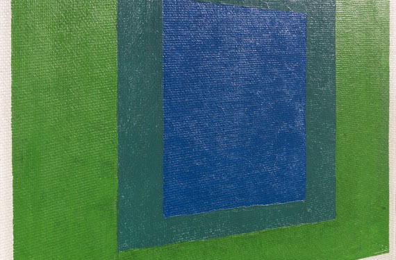 Josef Albers - Squares: Blue and Cobalt Green in Cadmium Green - Weitere Abbildung