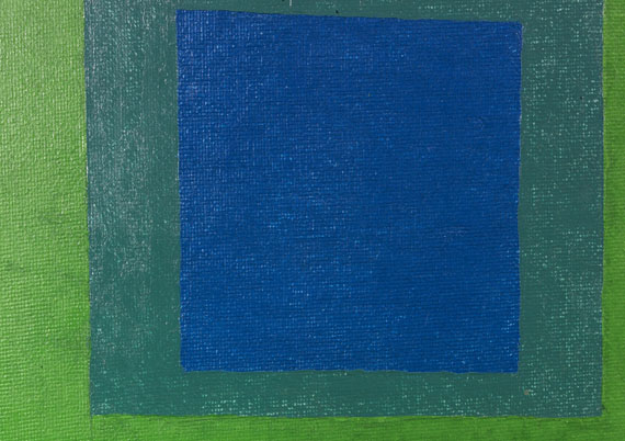 Josef Albers - Squares: Blue and Cobalt Green in Cadmium Green - Weitere Abbildung