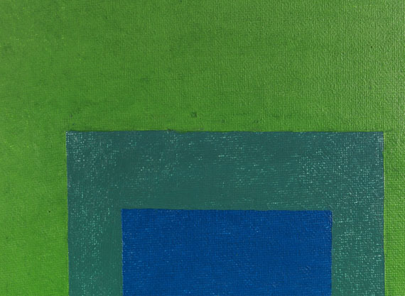 Josef Albers - Squares: Blue and Cobalt Green in Cadmium Green - Weitere Abbildung