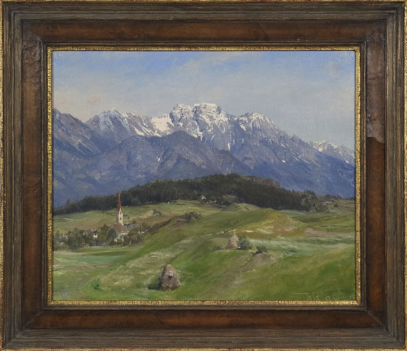 Edward Theodore Compton - Blick auf Igls im Inntal - Rahmenbild