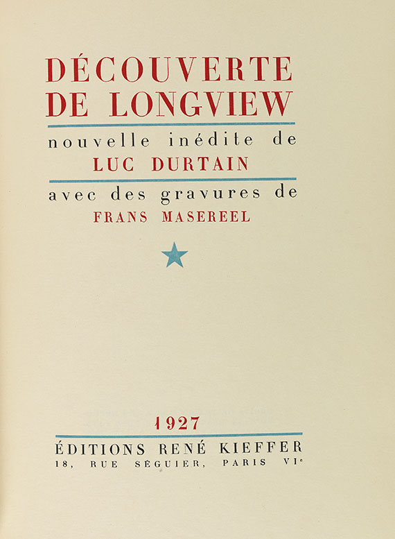 Frans Masereel - Durtain, Découverte de Longview. 1927 - Weitere Abbildung