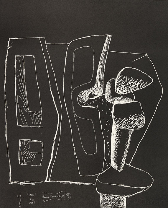  Le Corbusier - Mappenwerk: Série Panurge. Dabei: 2 Bll. Lithografie "Autrement que sur terre" und "Portrait" - Weitere Abbildung