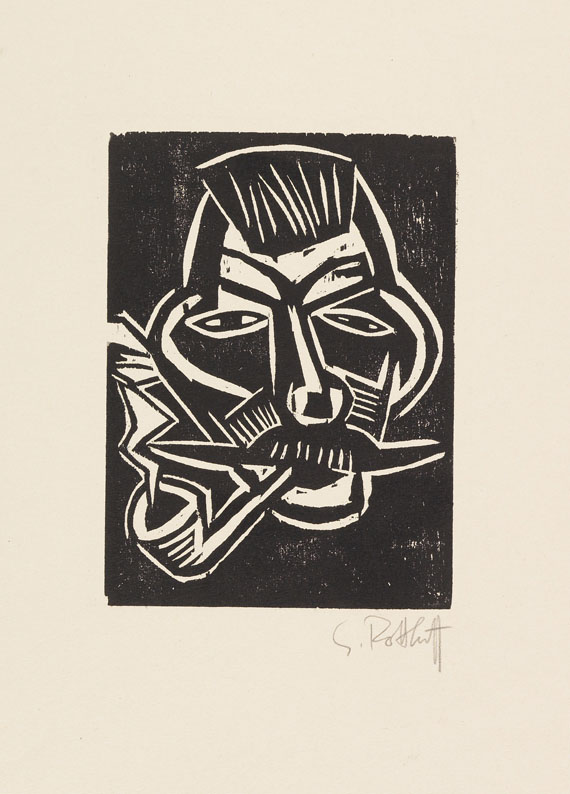 Karl Schmidt-Rottluff - Kopf mit Pfeife