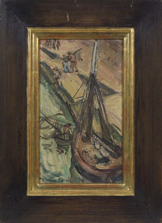 Emile-Othon Friesz - Segelkutter an der Kaimauer - Rahmenbild