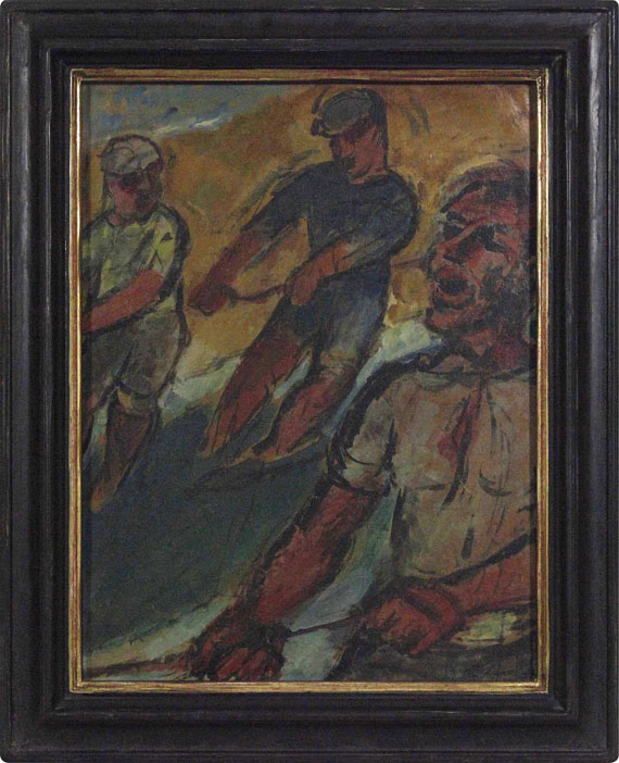 Hermann Max Pechstein - Fischer Netz ziehend - Rahmenbild