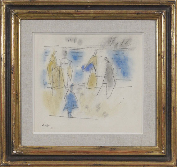 Lyonel Feininger - Fünf Personen am Strand - Rahmenbild