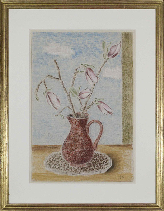 Bruno Goller - Stillleben mit Magnolien - Rahmenbild