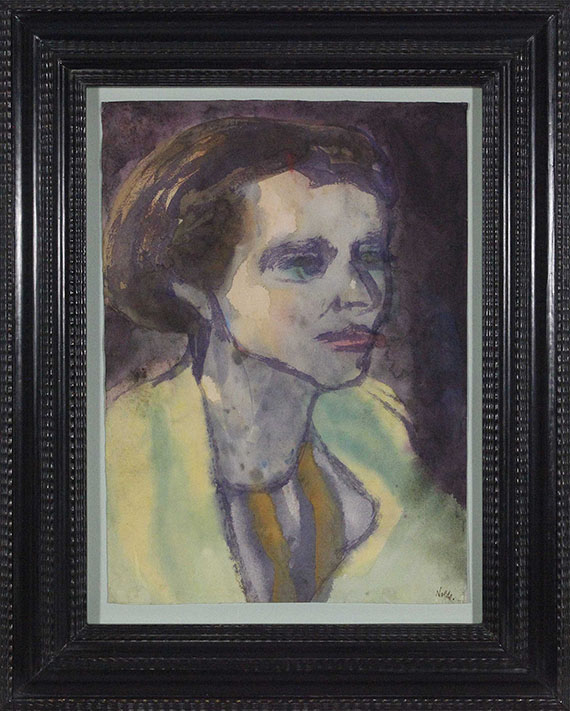 Emil Nolde - Portrait einer brünetten Frau - Rahmenbild